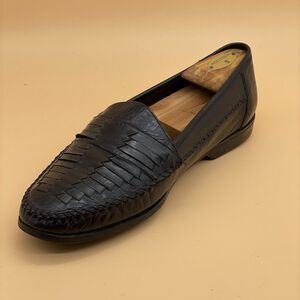Deer Stags Palermo Leather Loafers Men's Size 10.5 M Black Weave Comfort Arch